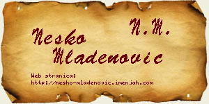 Neško Mladenović vizit kartica